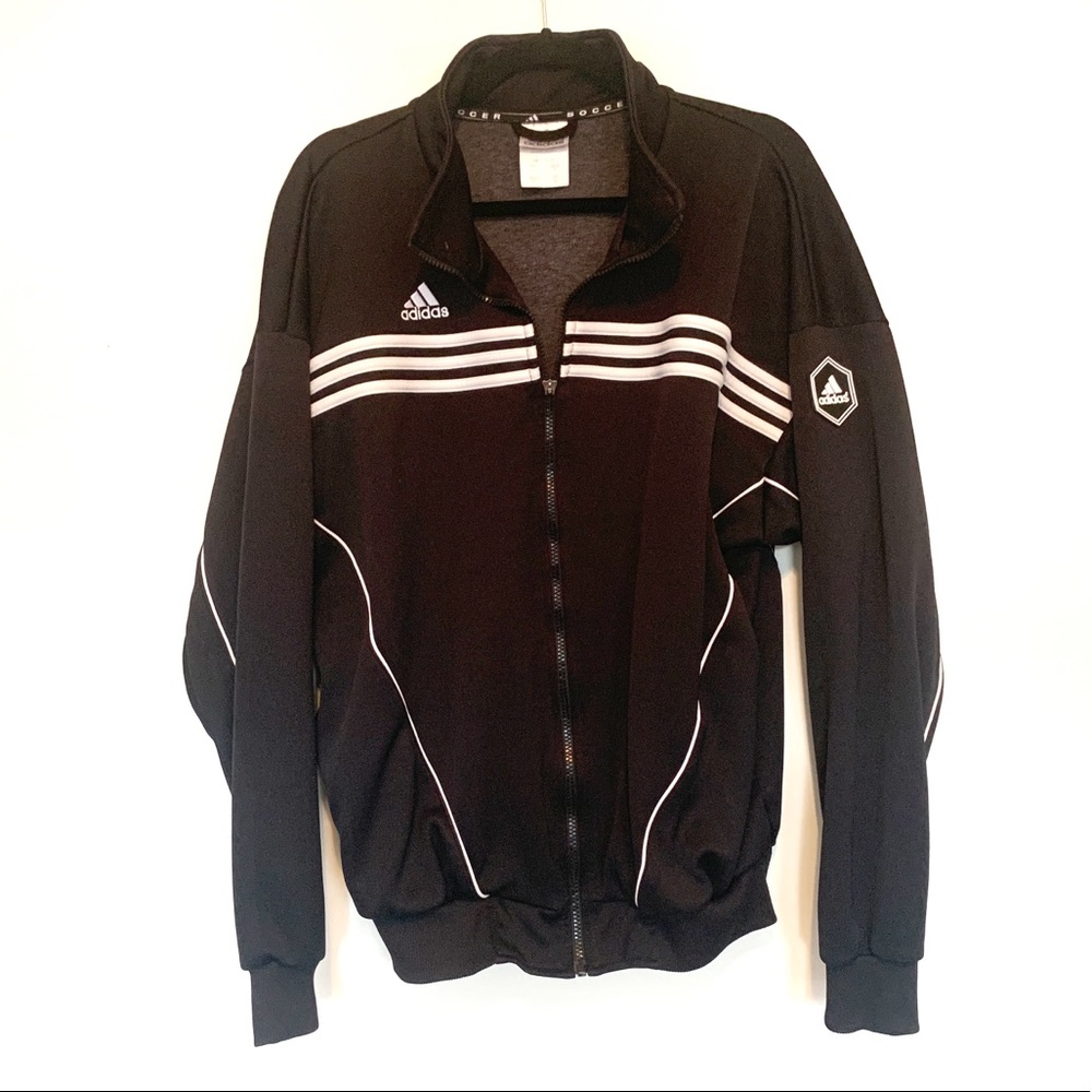 Adidas Black Soccer Zip Up Jacket L